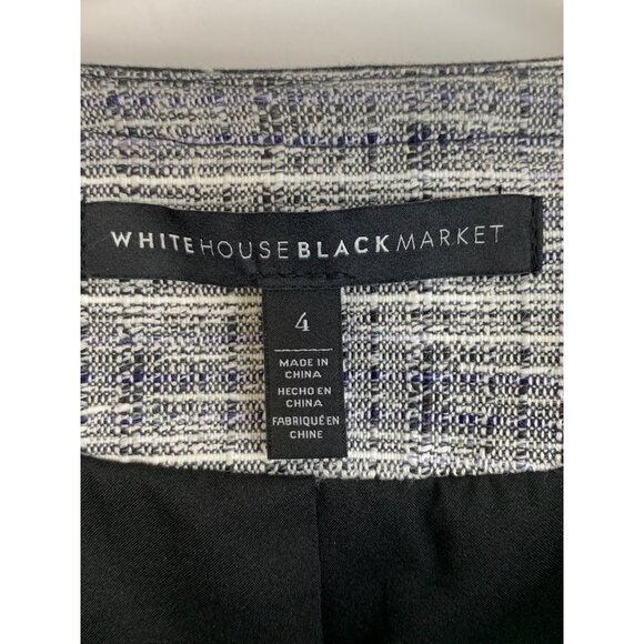 WHBM Multi Tweed Momento Jacket Blazer Zip Size 4 Washable Contrast Crop 6940 - Picture 2 of 11